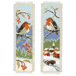 Vervaco Robins Bookmarks Christmas Cross Stitch Kit