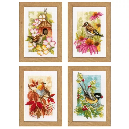 Image 1 of Vervaco Four Seasons Miniatures - Set of 4 Cross Stitch Kit