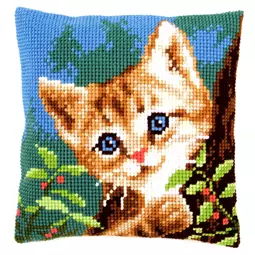 Vervaco Cat on a Tree Cushion Cross Stitch Kit