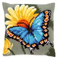 Image of Vervaco Butterfly and Yellow Flower Cushion Cross Stitch Kit
