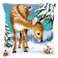 Image of Vervaco Little Deer Cushion Christmas Cross Stitch Kit