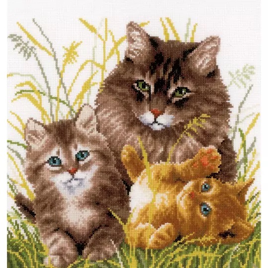 Image 1 of Vervaco Cat Family Cross Stitch Kit