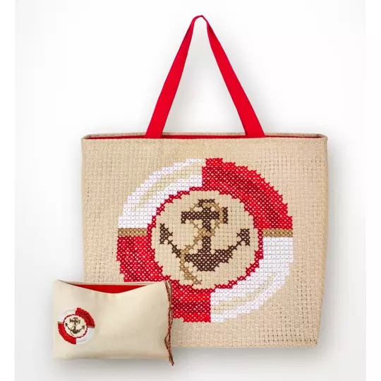 Image 1 of Luca-S Red Anchor Bag and Purse Set Cross Stitch Kit