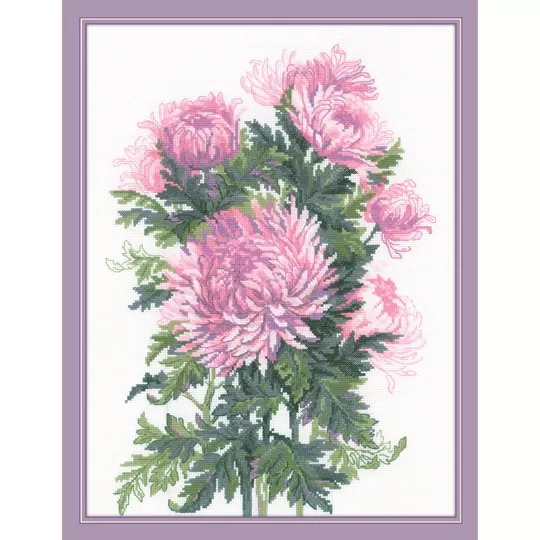 Image 1 of RIOLIS Bouquet of Chrysanthemums Cross Stitch Kit