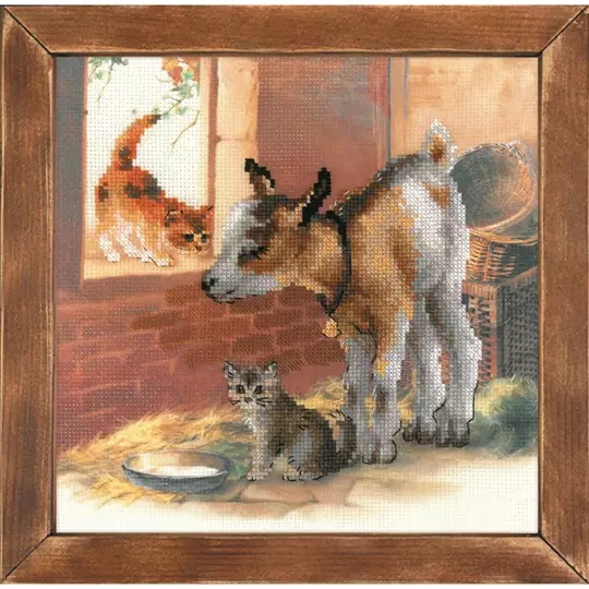 Image 1 of RIOLIS Goat and Kittens Cross Stitch