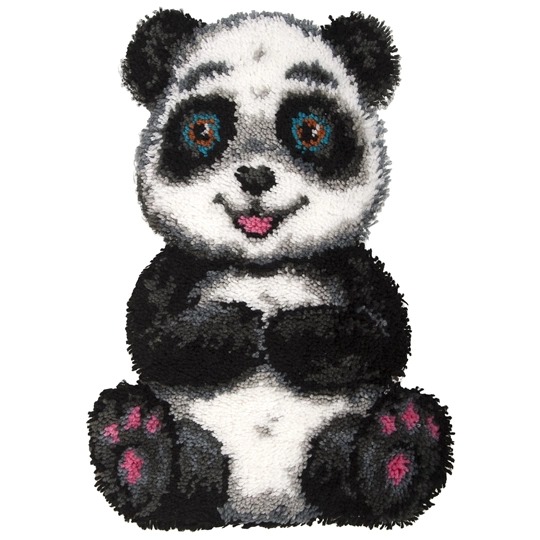 Image 1 of Needleart World Patch the Panda Latch Hook Rug Kit
