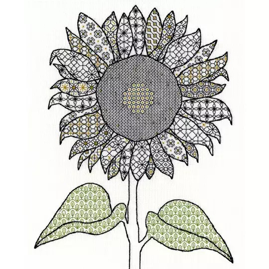 Image 1 of Bothy Threads Blackwork Sunflower Blackwork Kit