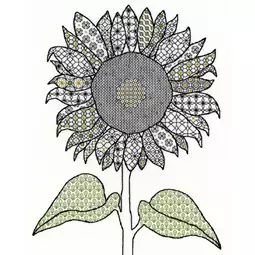 Blackwork Sunflower
