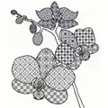 Image of Bothy Threads Blackwork Orchid Cross Stitch Kit