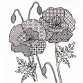 Image of Bothy Threads Blackwork Poppy Cross Stitch Kit