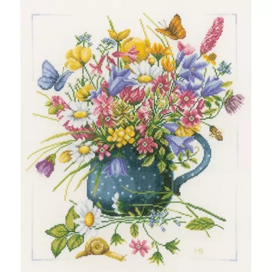 Image 1 of Lanarte Flowers in Vase Cross Stitch Kit