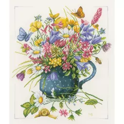 Lanarte Flowers in Vase Cross Stitch Kit
