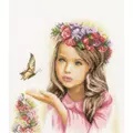 Image of Lanarte Angel with Butterflies Cross Stitch Kit