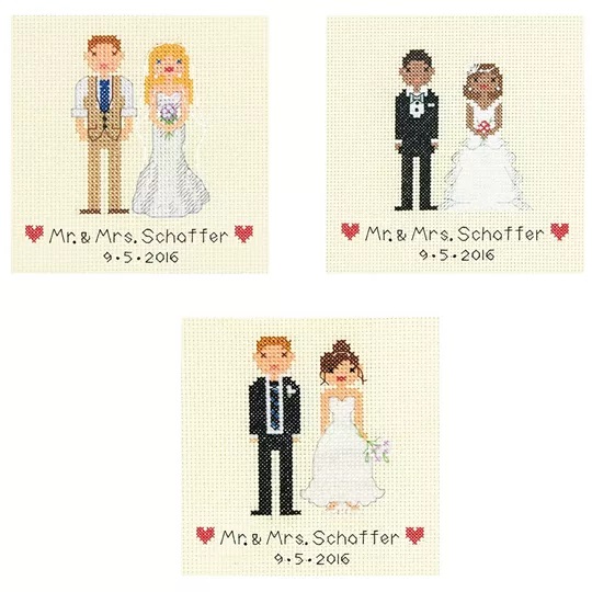 Image 1 of Dimensions Wedding Bride and Groom Cross Stitch Kit