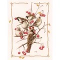 Image of Lanarte Sparrows and Currant Bush Cross Stitch Kit