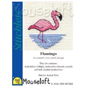 Image 1 of Mouseloft Flamingo Cross Stitch Kit