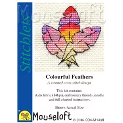 Mouseloft Coloured Feathers Cross Stitch Kit