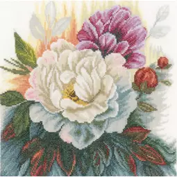 Lanarte White Rose Cross Stitch Kit