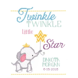 Janlynn Twinkle Twinkle Birth Sampler Birth Sampler Cross Stitch Kit