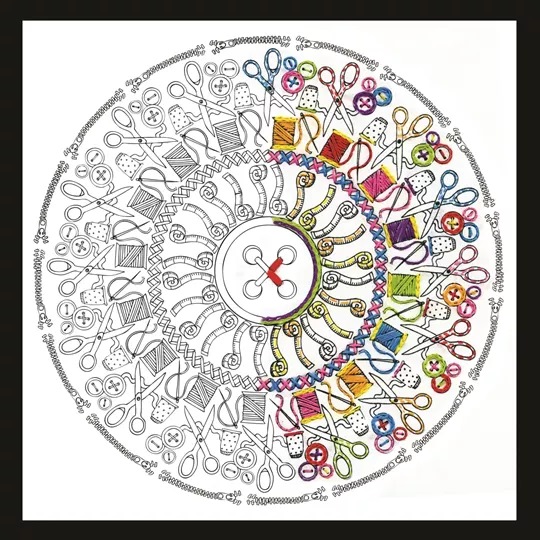 Image 1 of Design Works Crafts Zenbroidery - Sewing Mandala Embroidery Fabric