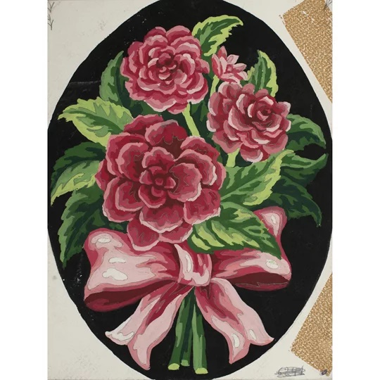 Image 1 of Grafitec Peonies Bow Tapestry Canvas