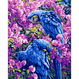 Grafitec Blue Parrots Tapestry Canvas