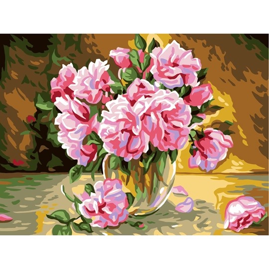 Image 1 of Grafitec Pink Roses Tapestry Canvas