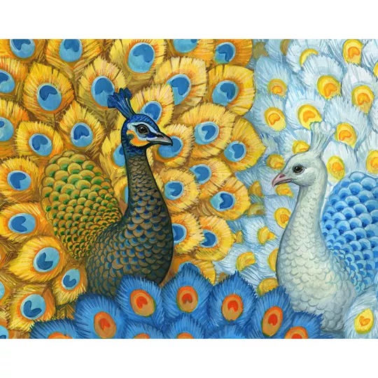 Image 1 of Grafitec Exotic Peacocks Tapestry Canvas