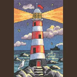 Heritage Lighthouse by Night - Aida Cross Stitch Kit