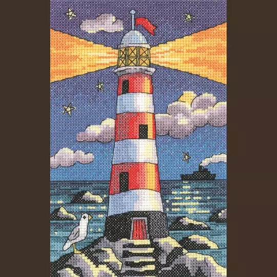 Image 1 of Heritage Lighthouse by Night - Evenweave Cross Stitch Kit