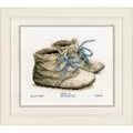 Image of Vervaco Baby Shoes Birth Record Cross Stitch Kit