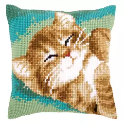 Vervaco Sleepy Cat Cushion Cross Stitch Kit