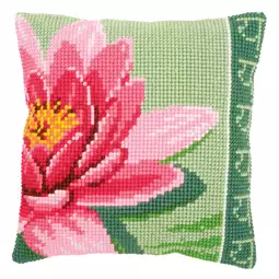 Vervaco Pink Lotus Flower Cushion Cross Stitch Kit