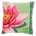 Image of Vervaco Pink Lotus Flower Cushion Cross Stitch Kit