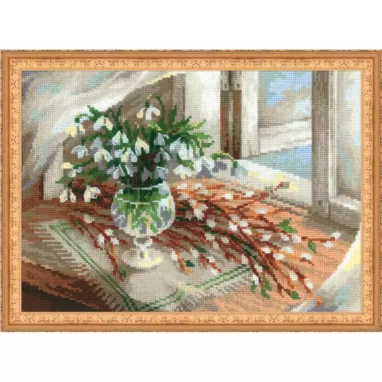 Image 1 of RIOLIS Willow and Snowdrops Cross Stitch Kit