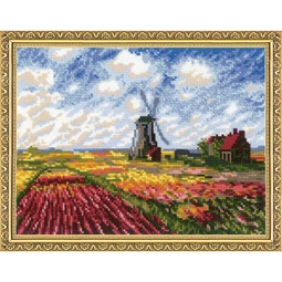 RIOLIS Tulip Fields (Monet) Cross Stitch Kit