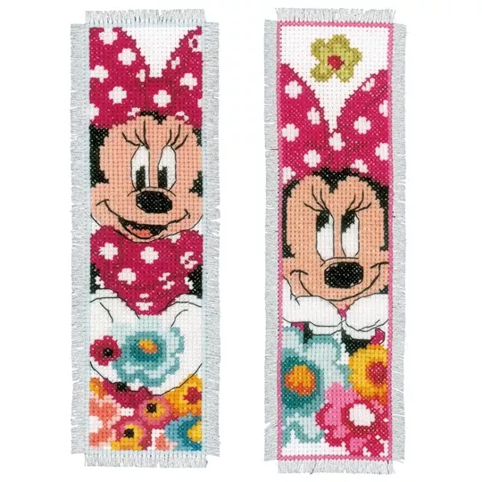 Image 1 of Vervaco Minnie Bookmarks - Set of 2 Cross Stitch Kit