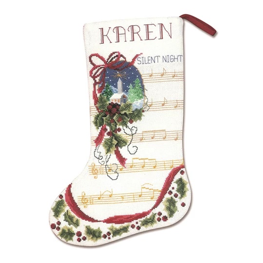 Image 1 of Janlynn Silent Night Stocking Christmas Cross Stitch Kit