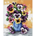 Image of Needleart World Vase of Pansies No Count Cross Stitch Kit