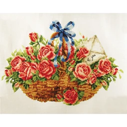 Needleart World Basket of Roses No Count Cross Stitch Kit