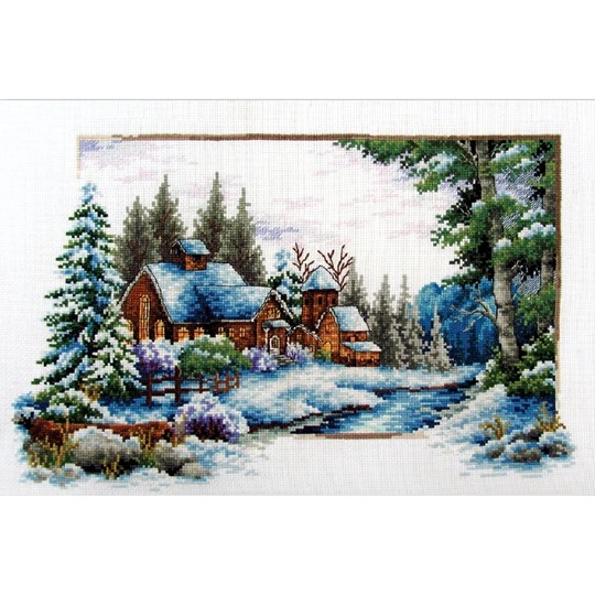 Image 1 of Needleart World Winter Snow Christmas No Count Cross Stitch Kit