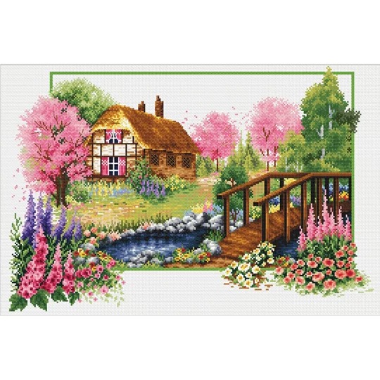 Image 1 of Needleart World Spring Cottage No Count Cross Stitch Kit