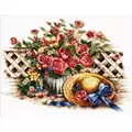 Image of Needleart World Roses &amp; Sunhat No Count Cross Stitch Kit
