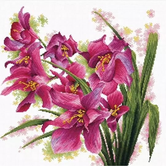 Image 1 of Needleart World Lovely Orchids No Count Cross Stitch Kit