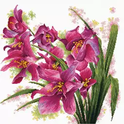 Needleart World Lovely Orchids No Count Cross Stitch Kit