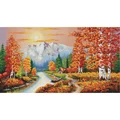 Image of Needleart World A Flaming Sunset No Count Cross Stitch Kit