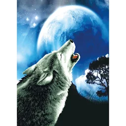 Needleart World Howling Wolf No Count Cross Stitch Kit