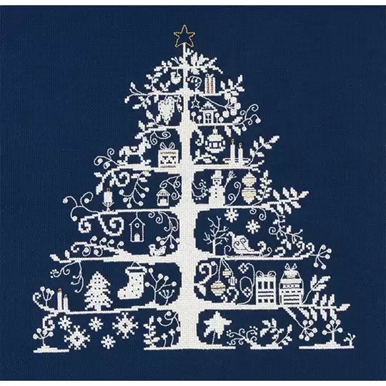 Image 1 of DMC Christmas Tree Blue Cross Stitch Kit