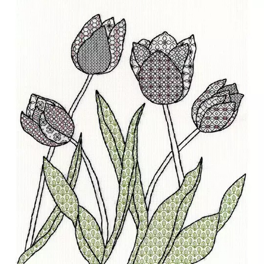 Image 1 of Bothy Threads Tulips Blackwork Kit