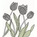 Image of Bothy Threads Tulips Blackwork Kit